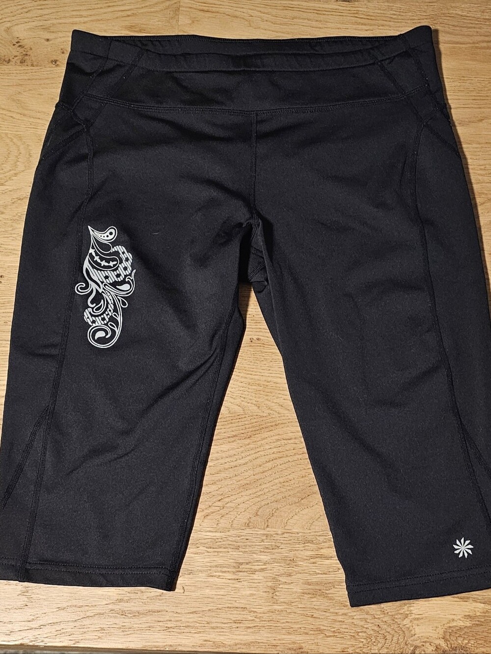 Athleta Black Big Shorts Compression with Back Zip Pocket